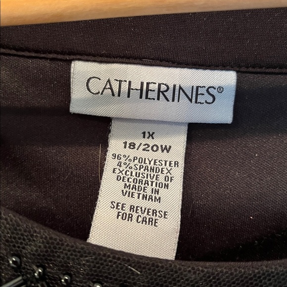 Plus Size Black Green 3/4 Sleeve Beaded Stretch Dress - Picture 4 of 5